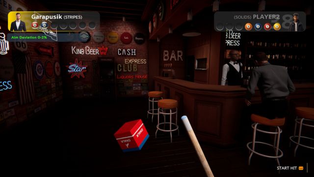 Chơi bi-a cùng bạn bè, game thủ thực hoặc AI trong quán bar sôi động