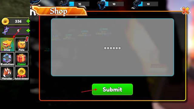 Cách nhập code game Train Kaiju to Destroy