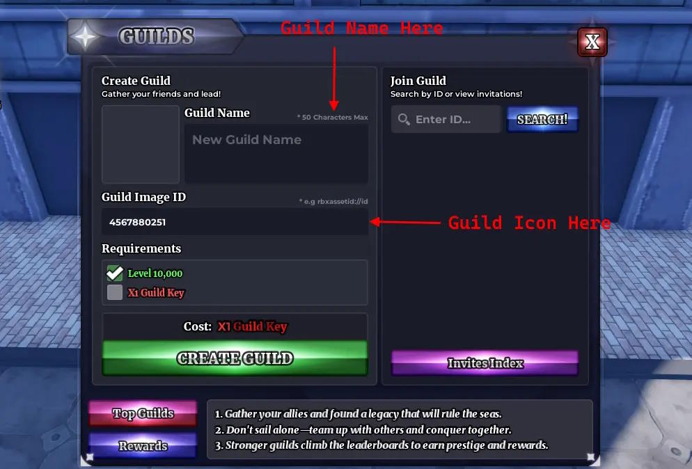 Cách vào Guild trong Sailor Piece
