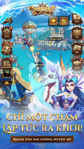 Chỉ một chạm lập tức ra khơi