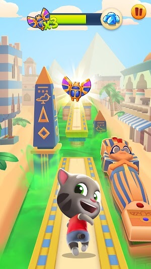 Chạy bất tận cùng mèo Tom trong game Talking Tom Gold Run 