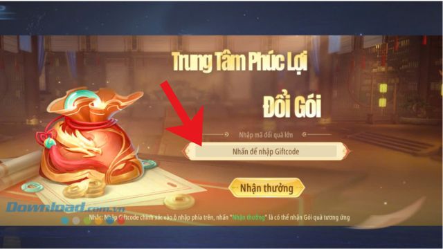 Nhập chính xác mã giftocode, rồi nhấn vào nút Xác nhận