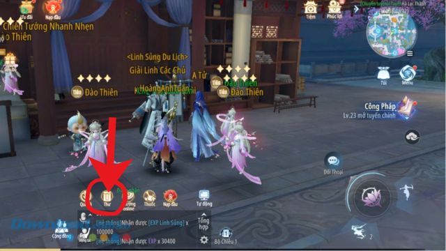 Ấn vào mục Thư