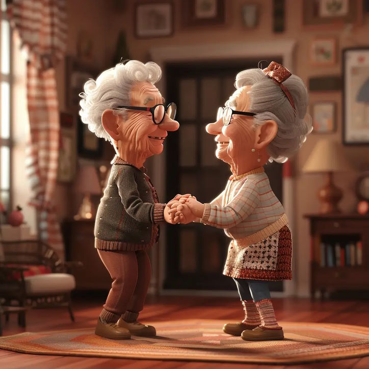 Một cặp đôi lớn tuổi đang khiêu vũ