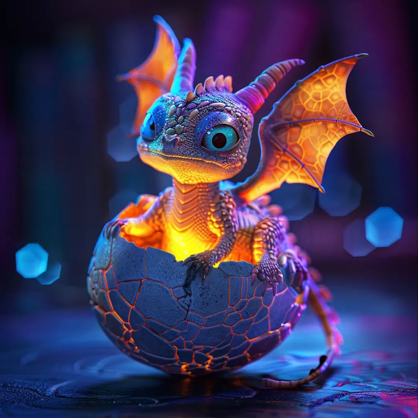 Rồng con nở ra từ trứng