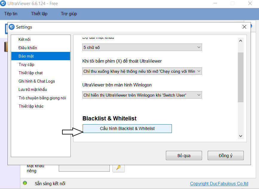 Cấu hình Blacklist và Whitelist trong UltraViewer