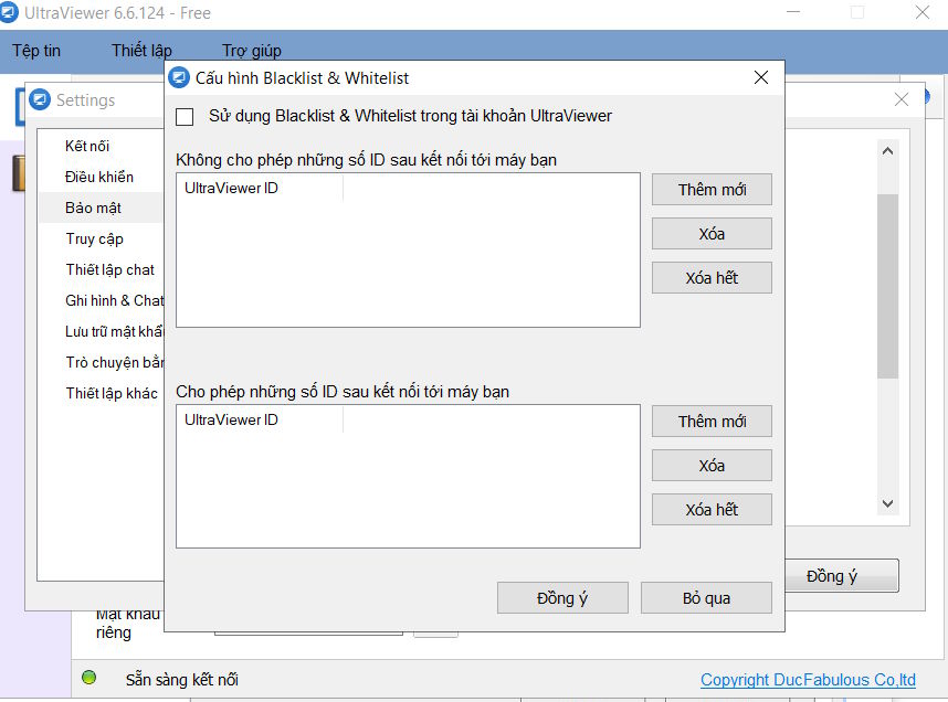 Điền thông tin ID muốn chặn