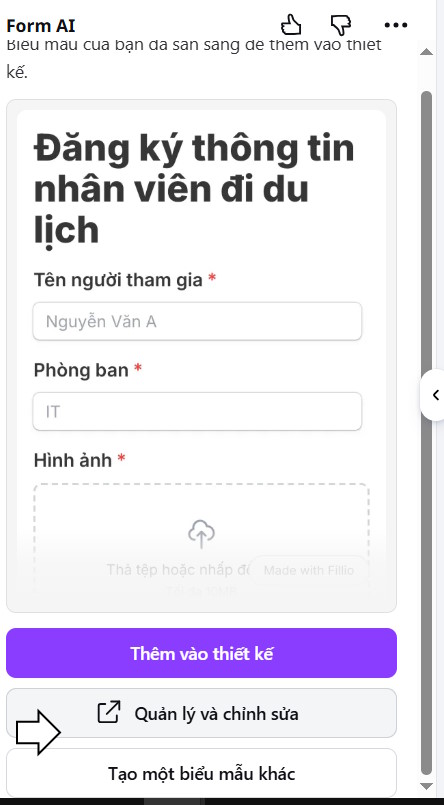 Quản lý và chỉnh sửa biểu mẫu