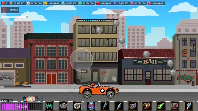 Chiếc xe sẽ tự động di chuyển và thu thập tiền xu trên đường đi