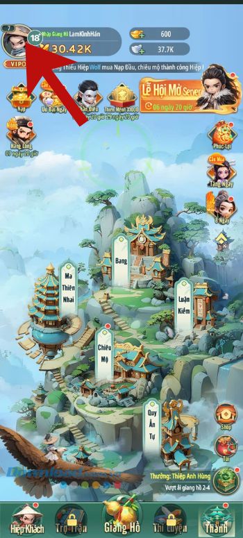 Ấn vào ảnh Avatar