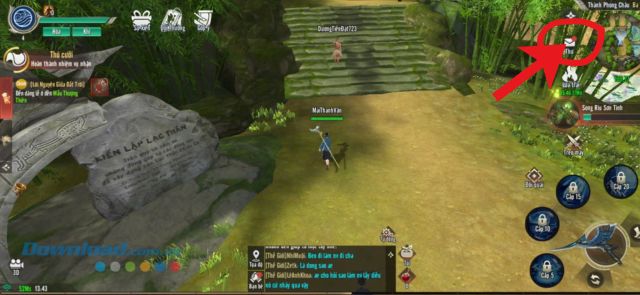 Nhấn vào biểu tượng hòm thư