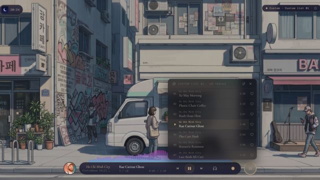 Tạo playlist của riêng mình trong Somewhere Café game