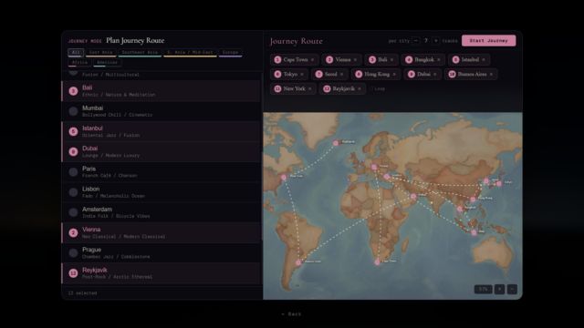 Chu du vòng quanh thế giới, ngắm cảnh và nghe nhạc