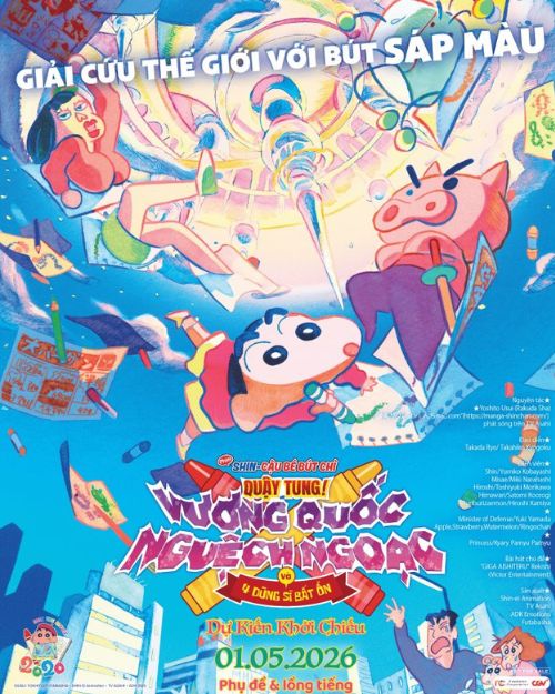 Poster phim Shin Cậu Bé Bút Chì: Quậy tung vương quốc nguệch ngoạc và 4 dũng sĩ bất ổn