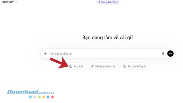 Click chuột vào mục Tạo ảnh