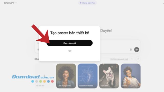 Nhấn vào nút Chọn ảnh mới