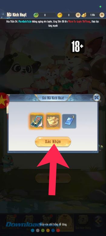 Chạm vào nút Xác nhận