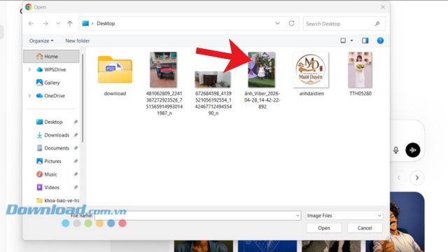 Lựa chọn một tấm hình bất kỳ