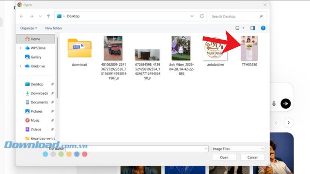 Lựa chọn một tấm ảnh bất kỳ