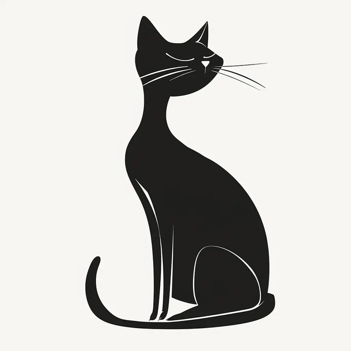 Hình vẽ mèo đen