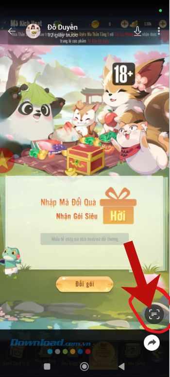 Chạm vào biểu tượng quét AI