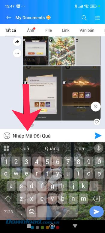 Dán chữ đã sao chép vào nội dung bất kỳ