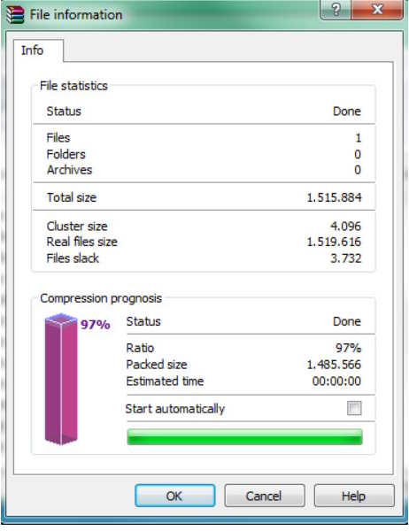 Xem thời gian nén file