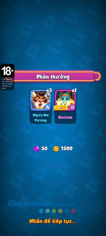 Nhấn vào màn hình để nhận thưởng
