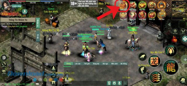 Nhấn vào mục Giftcode