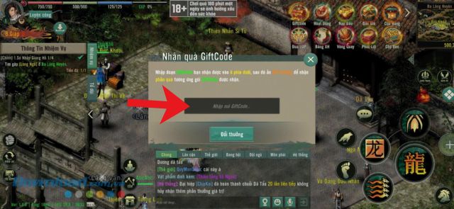 Nhập chính xác các mã code
