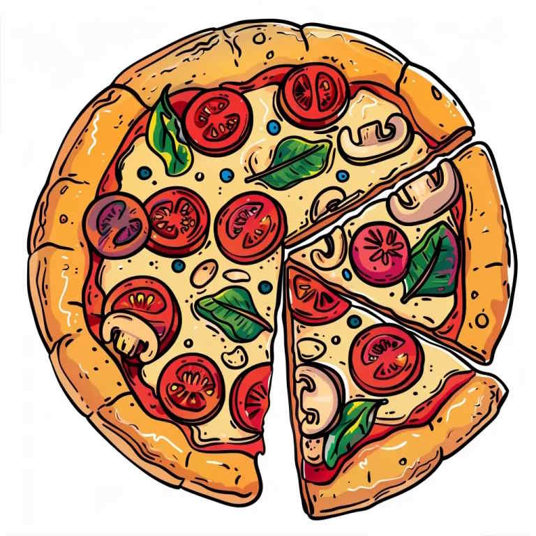 Prompt Midjourny bánh pizza