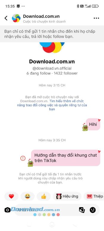 Bắt đầu trò chuyện với giao diện khung chat mới