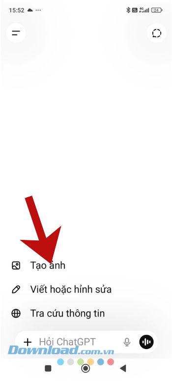 Ấn vào mục Tạo ảnh