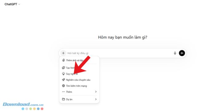 Nhấp chuột vào mục Suy nghĩ đi