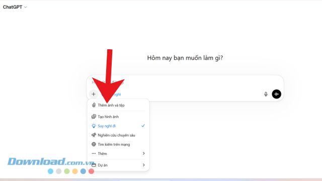 Ấn vào mục Thêm ảnh và tệp.