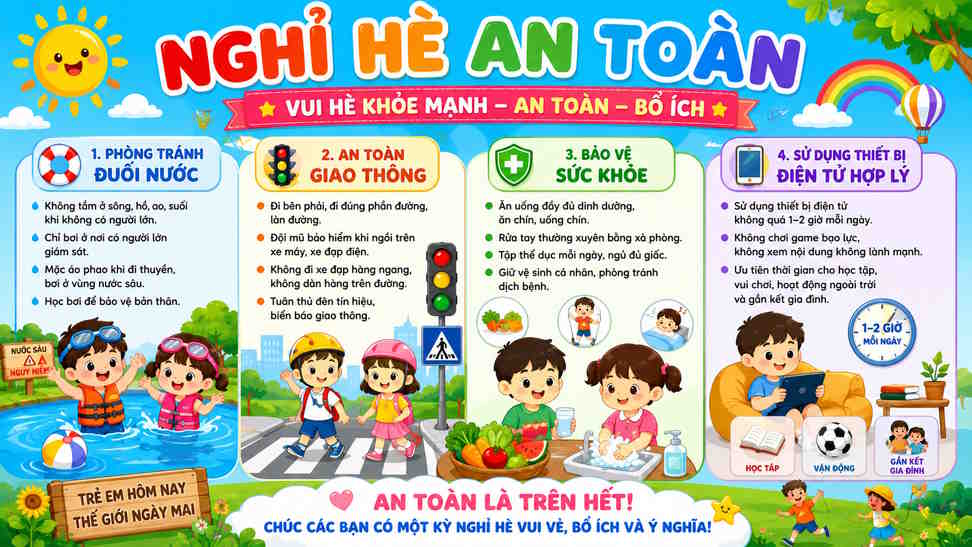 Tranh tuyên truyền nghỉ hè an toàn