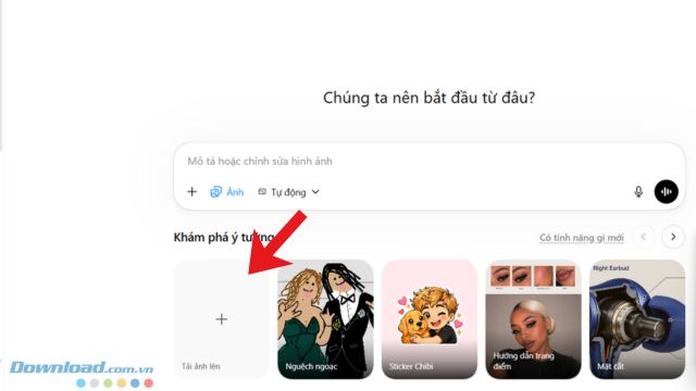 Nhấn vào mục Tải ảnh lên
