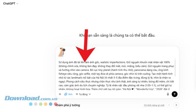 Nhập câu lệnh > Ấn vào biểu tượng nút Gửi