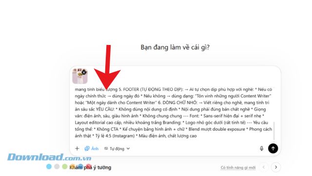Nhập câu lệnh > Ấn vào biểu tượng nút Gửi