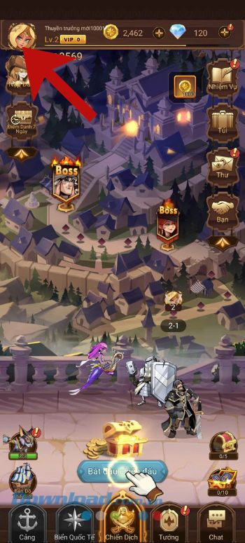 Ấn vào biểu tượng ảnh Avatar