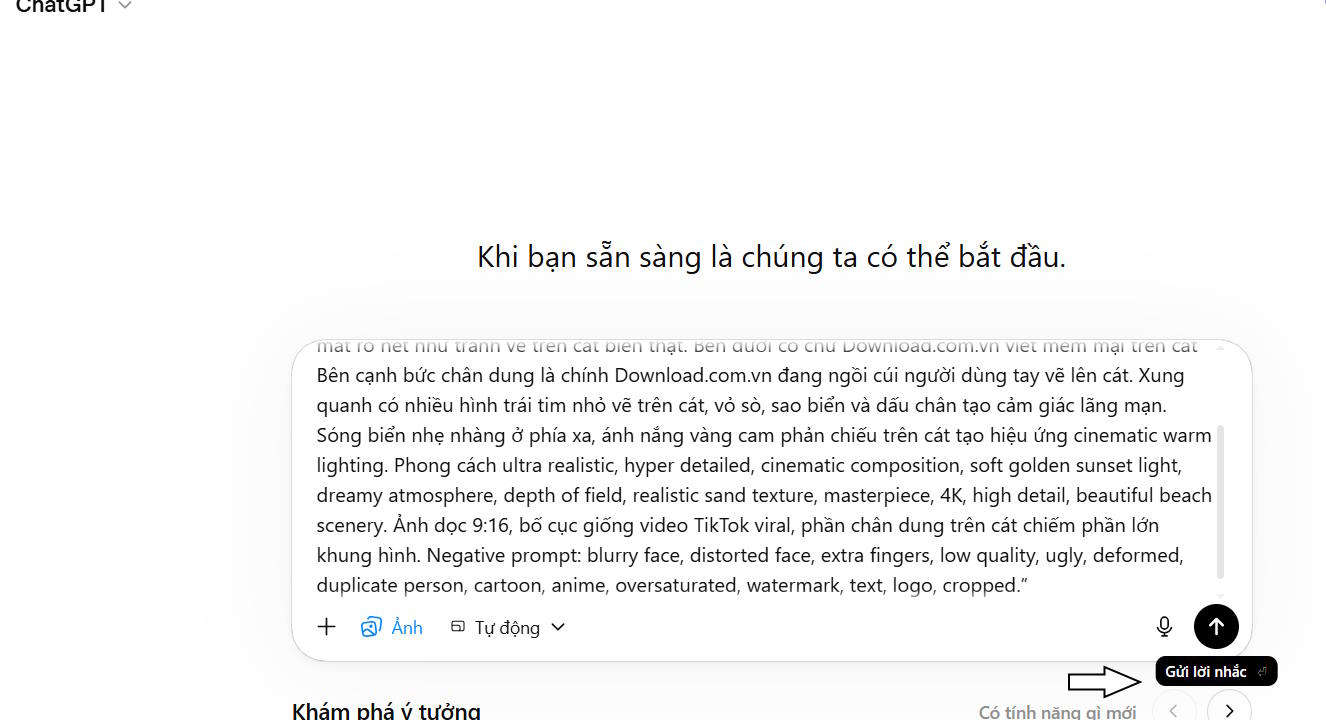 Nhấn nút gửi lệnh