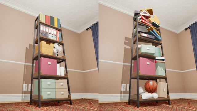 Cẩn thận để tránh làm đồ vật bị nghiêng, đổ hoặc rơi khỏi vị trí