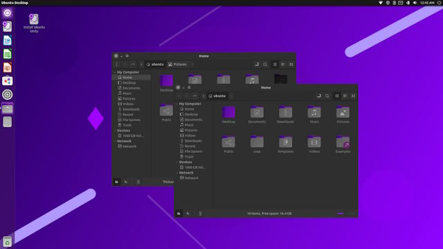 Giao diện tối của Ubuntu Linux