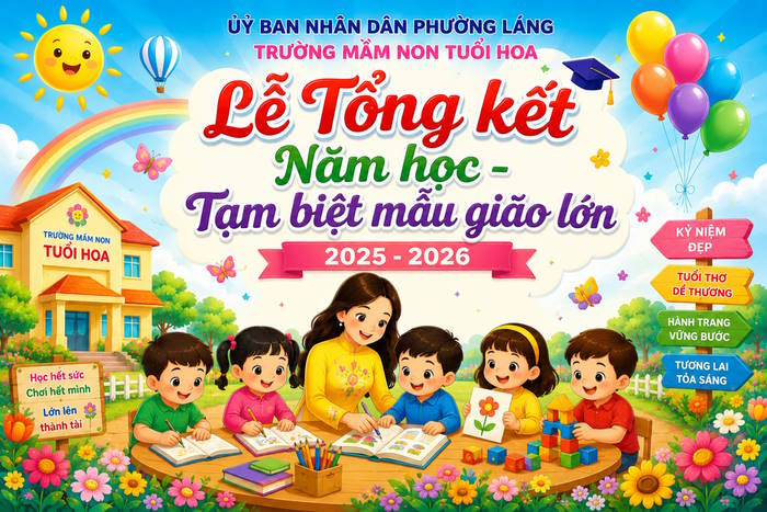 Banner lễ tổng kết năm học cho bé