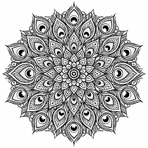 Tranh Mandala hình chim công