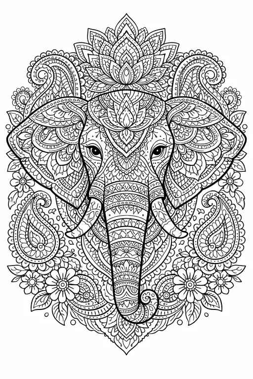 Tranh Mandala hình con voi