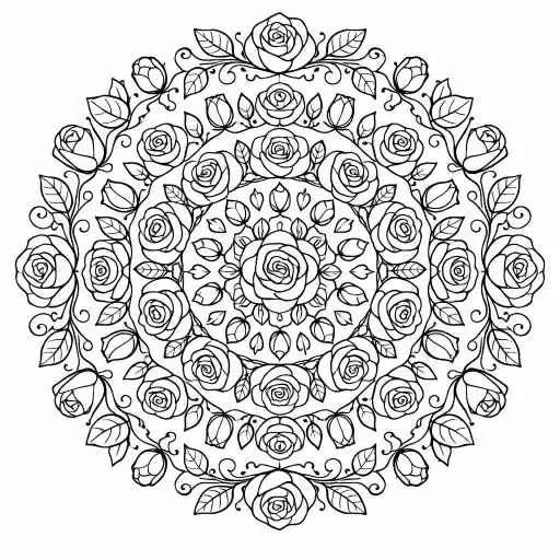 Tranh Mandala hoa hồng