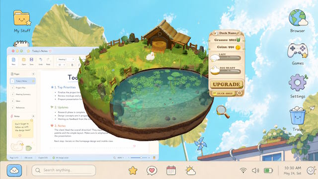 Hello Duck là game mô phỏng nuôi vịt thư giãn trên desktop