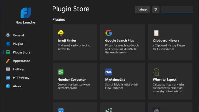 Flow Launcher tích hợp cửa hàng plugin để mở rộng chức năng và dịch vụ