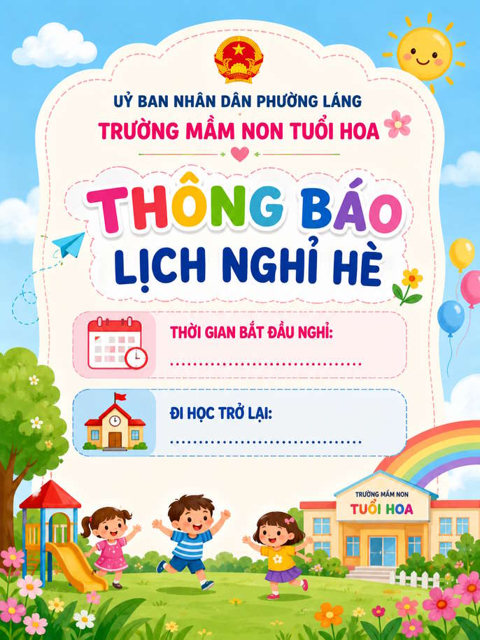 Ảnh thông báo nghỉ hè